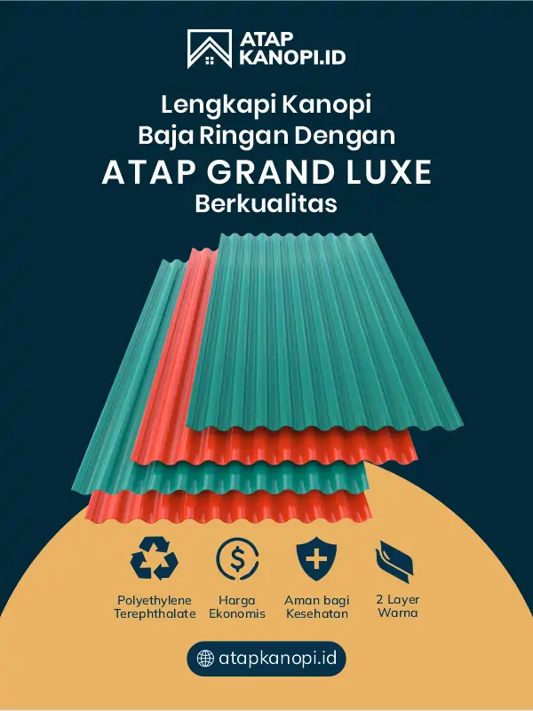 04 Lengkapi Kanopi Baja Ringan dengan Atap Grand Luxe Berkualitas
