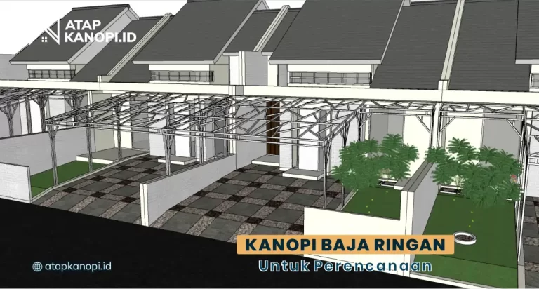 Sketsa Kanopi Baja Ringan untuk Perencanaan