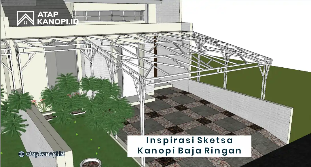 Inspirasi Sketsa Kanopi Baja Ringan