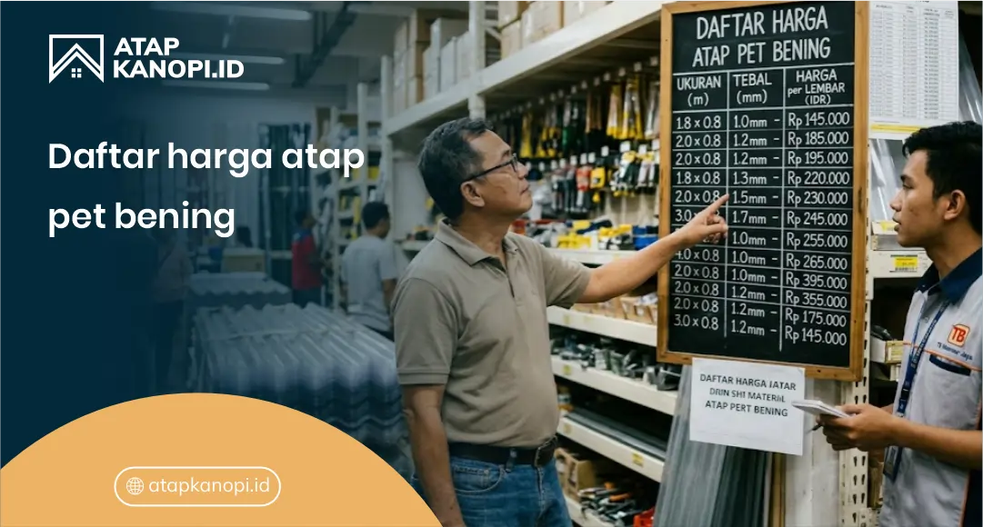 Daftar harga atap pet bening