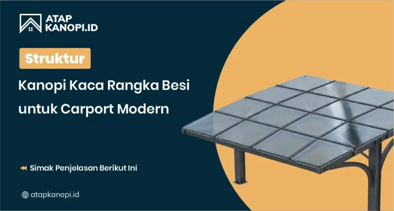 Struktur Kanopi Kaca Rangka Besi untuk Carport Modern