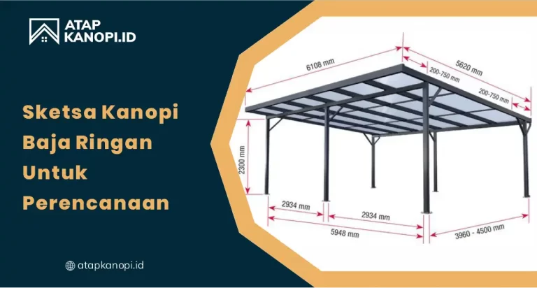 Sketsa Kanopi Baja Ringan untuk Perencanaan