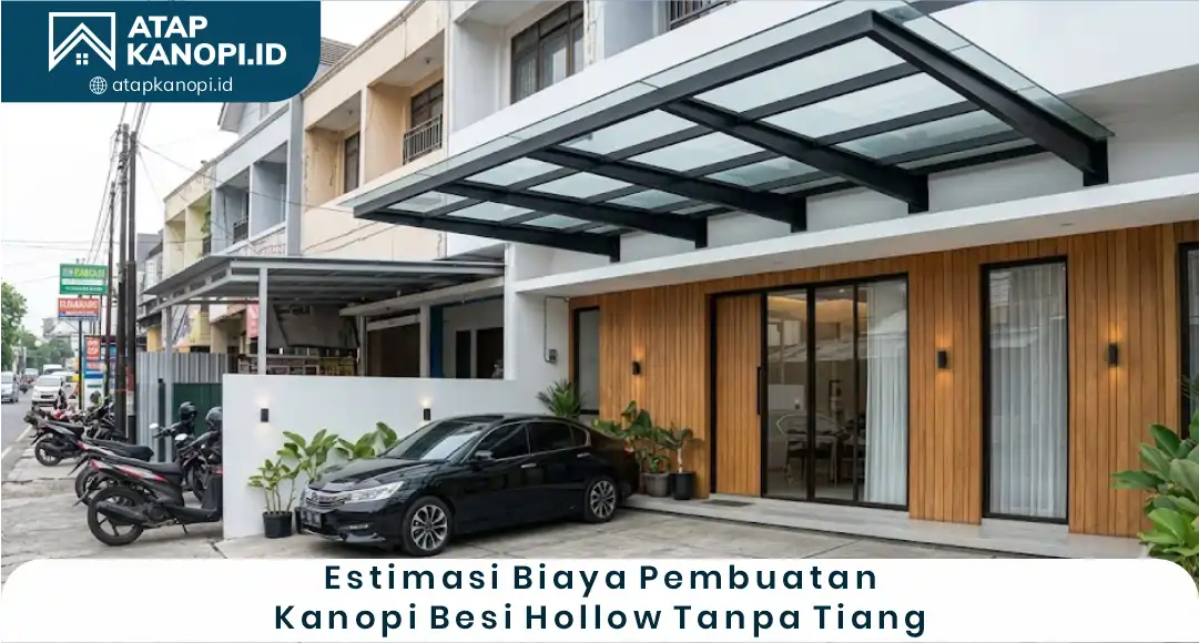 03 Estimasi Biaya Pembuatan Kanopi Besi Hollow Tanpa Tiang