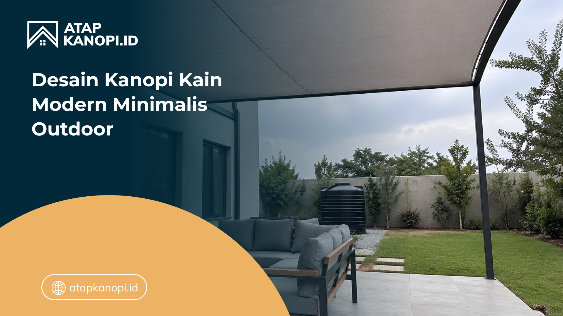 Desain Kanopi Kain Modern Minimalis Outdoor